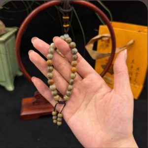 Mount Taishan Stone Hand String Tianyuan Stone Intangible Cultural Heritage Natural Mount Taishan Original Stone Couple Jewelry Buddha Bead Bracelet