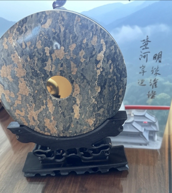 Mount Taishan Tianyuan Stone safety buckle gift box office living room study decoration company club decoration diameter